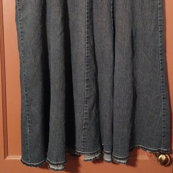 CATO Women's Cotton BLEND BLUE DENIM ANKLE LENGTH Jean MAXI Skirt PLUS Size 20W - Picture 2 of 8